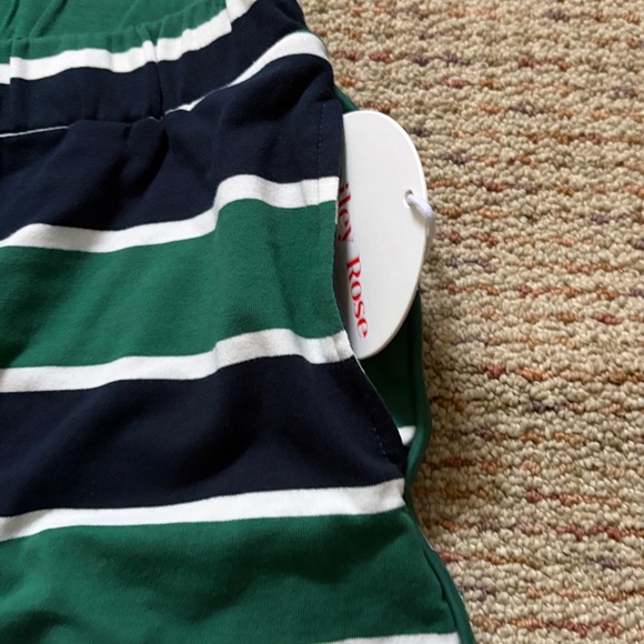 Bailey Rose Striped Green and Navy Women's Shorts - Picture 10 of 11